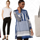 Fluer Curved Pencil Skirt, $35 | Bi-Stretch Kick Crop Pants in Marisa Fit, $33 | Stripeout Shirtdress, $45 | Luxe Swiss Tote, $99